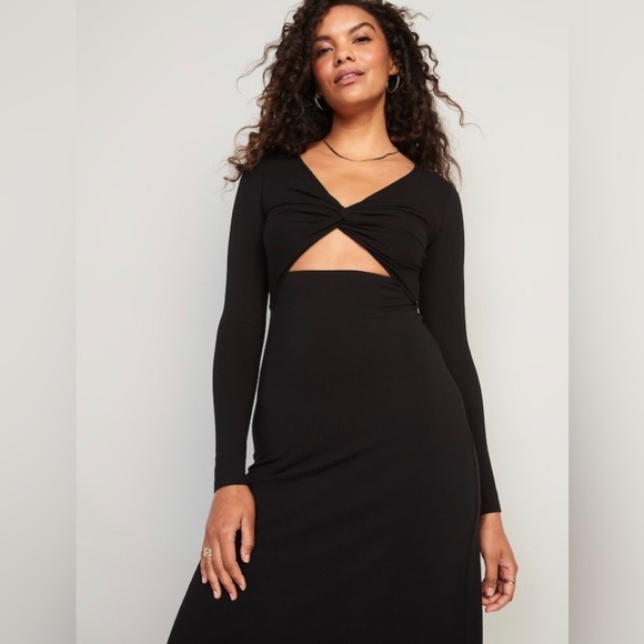 NWT! Fit & Flare Twist-Front Cutout Midi Dress for Women 💜 - Picture 5 of 9